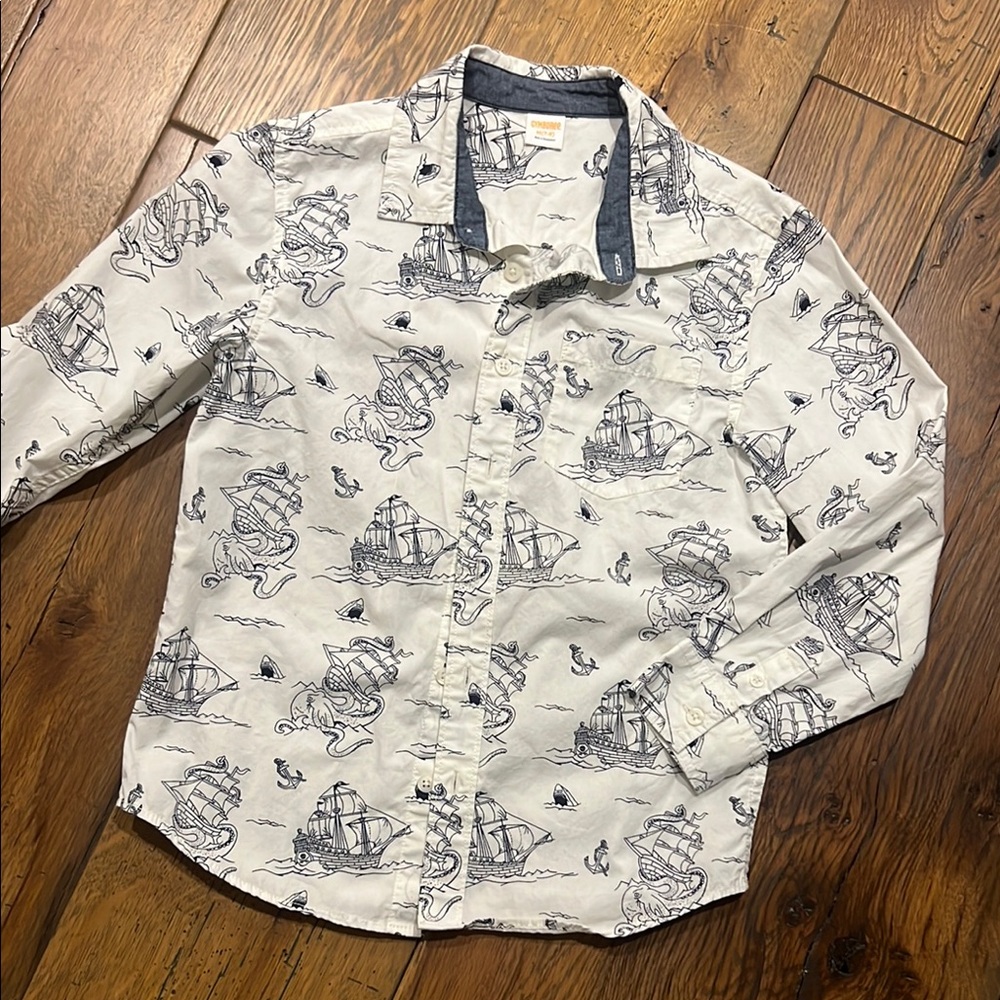 Gymboree Nautical ⚓️ Print Button-Up Shirt